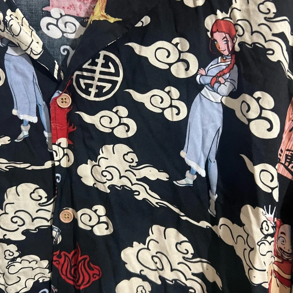 Avatar the Last Airbender Clouds Woven Button Up Shirt XL - Picture 2 of 4